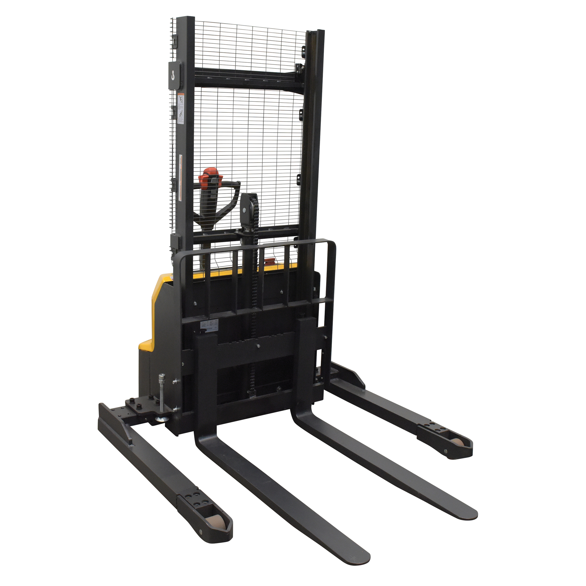 Vestil Steel Adjustable Powered Lift Stacker — 63in. Raised Height, 2,600-Lb. Capacity, Lithium Ion Battery, Black, Model# S-63-AA-LION